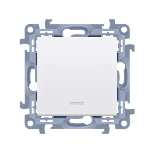 Przycisk pojedynczy zwierny bez piktogramu z podświetleniem LED Simon 10, CP1L.01/11 biały