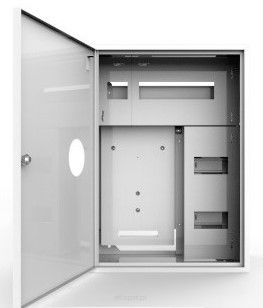 Rozdzielnica licznikowa natynkowa RLN-1L3F+24M, 1L 3FAZ. 24MOD drzwi z szybką i zamkiem