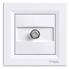 Gniazdo SAT przelowe z ramką białe, EPH3700221 Asfora