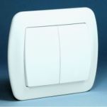 Wyłącznik świecznikowy (podwójny), Akord biały - 2