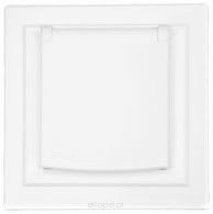 Gniazdo hermetyczne IP44 z ramką białe, do systemu ramkowego EPH2800621 Asfora