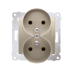 Gniazdo podwójne z uziemieniem DGZ2MZ, Simon 54 metalizowany - 2