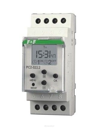 Zegar sterujący tygodniowy dwukanałowy PCZ-522.4 F&F