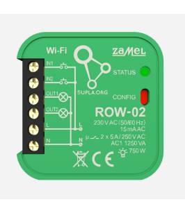 Odbiornik WI-FI dopuszkowy dwukanałowy ROW-02  SUPLA