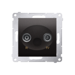 Gniazdo RTV przelotowe DAP, Simon 54 metalizowane - 4