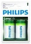 Baterie Longlife D (R 20) Philips blister