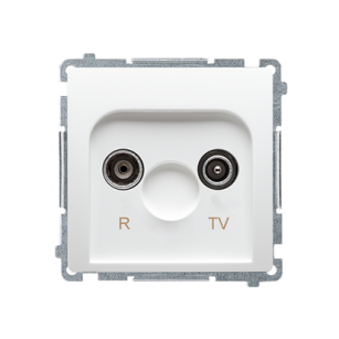 Gniazdo RTV przelotowe,  Simon Basic białe