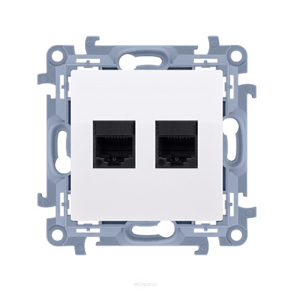 Gniazdo komputerowe RJ45 kategoria 5e + telefoniczne RJ11 Simon 10, C5T.01/11 biały