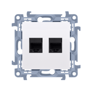 Gniazdo komputerowe RJ45 kategoria 5e + telefoniczne RJ11 Simon 10, C5T.01/11 biały