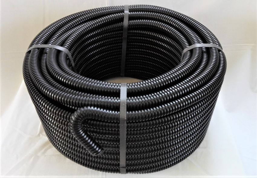 Rura karbowana czarna z pilotem, peszel DX15140R, FI 40/32,3mm, krążek 25m