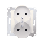 Gniazdo podwójne z uziemieniem DGZ2MZ, Simon 54 - 2