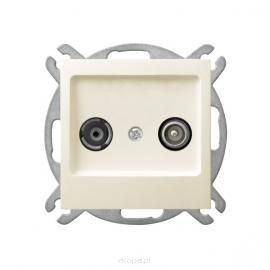 Gniazdo RTV przelotowe, GPA-10GP/M/27   AS ecru